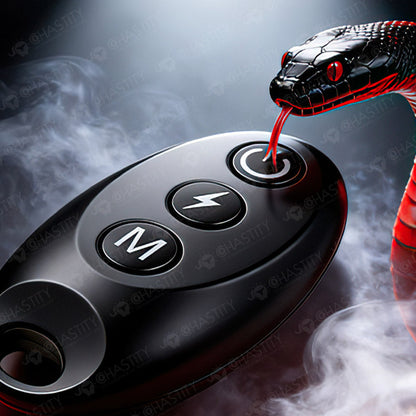 LOCKINK Crimson Snake Retractable Electro Shock & Vibrating High-Tech Chastity Cage