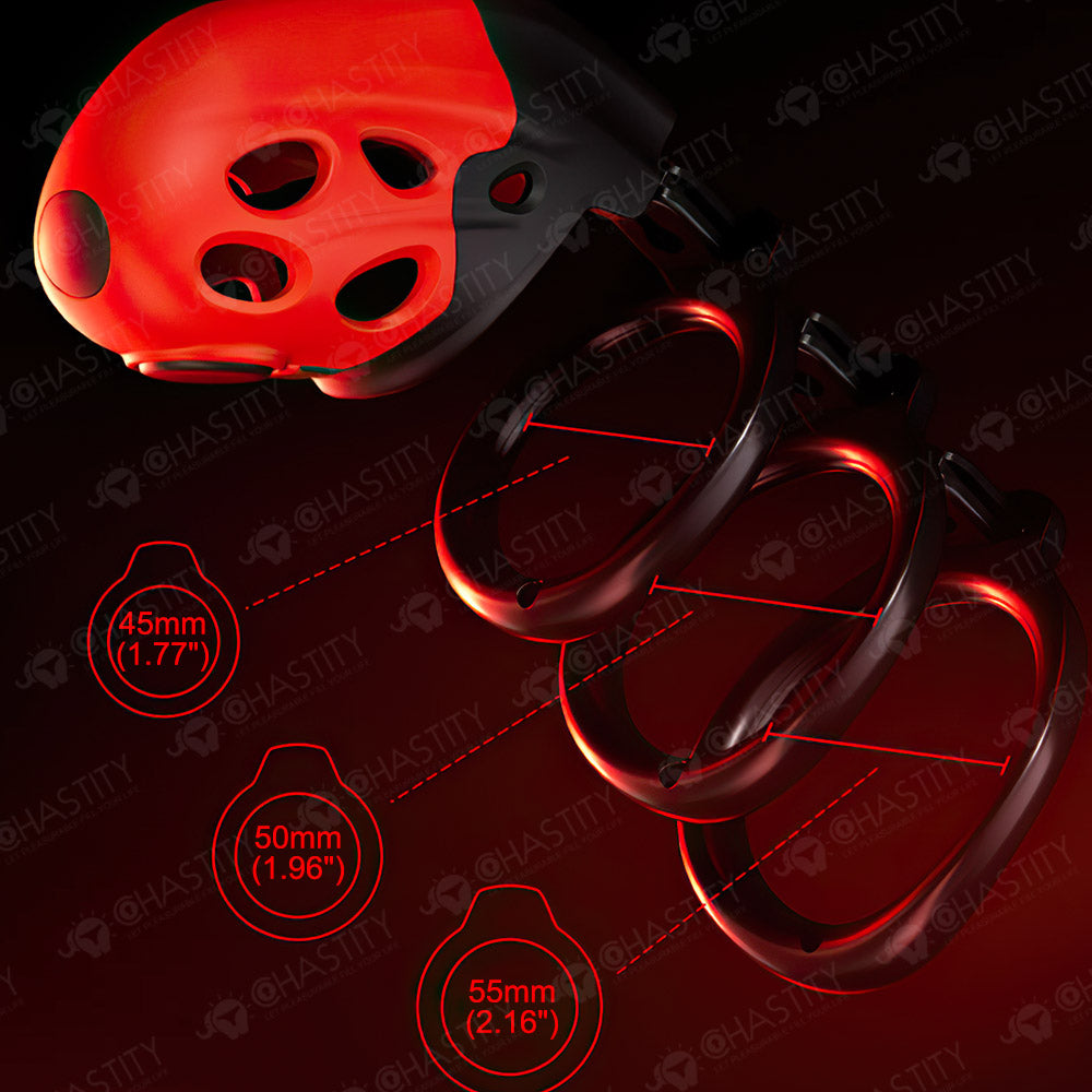 LOCKINK Crimson Snake Retractable Electro Shock & Vibrating High-Tech Chastity Cage