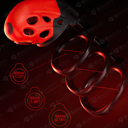 LOCKINK Crimson Snake Retractable Electro Shock & Vibrating High-Tech Chastity Cage