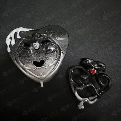 Dark Magic Chastity Cage with Gemstone
