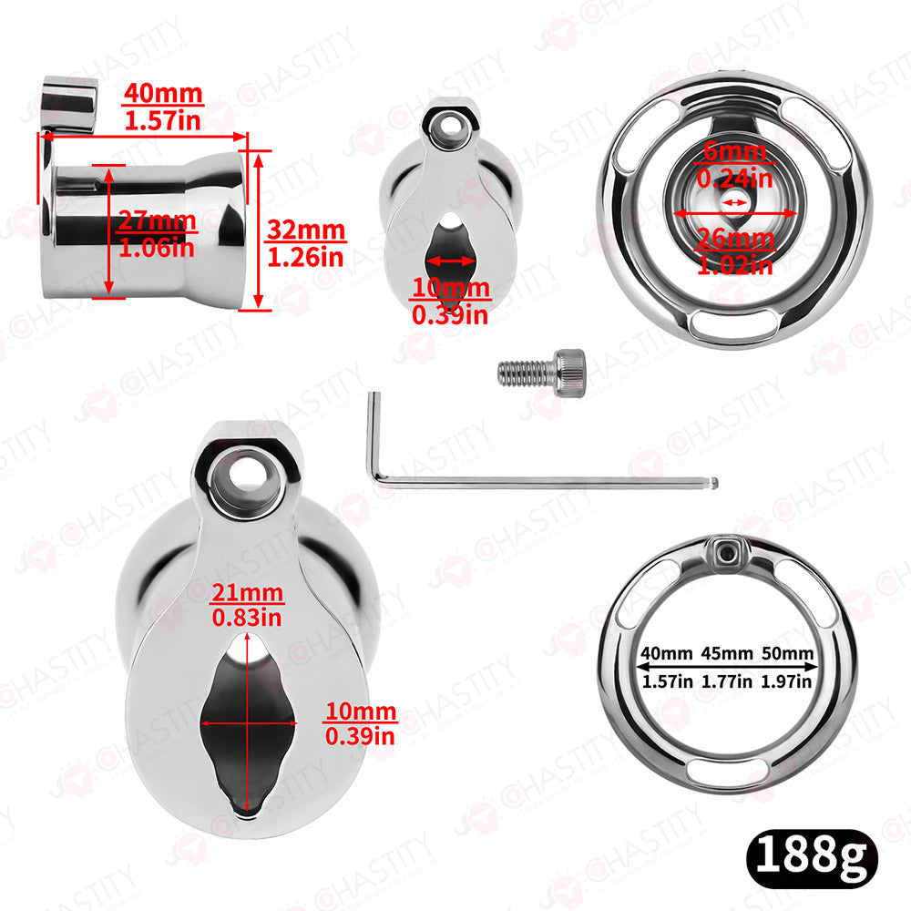 Deep Inverted Screw Lock Chastity Cage