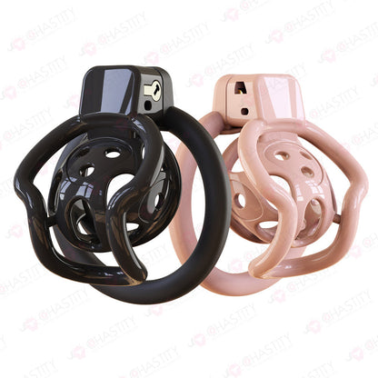 Double Bar Chastity Cage with Detachable Silicone Studs
