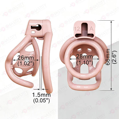 Double Bar Chastity Cage with Detachable Silicone Studs