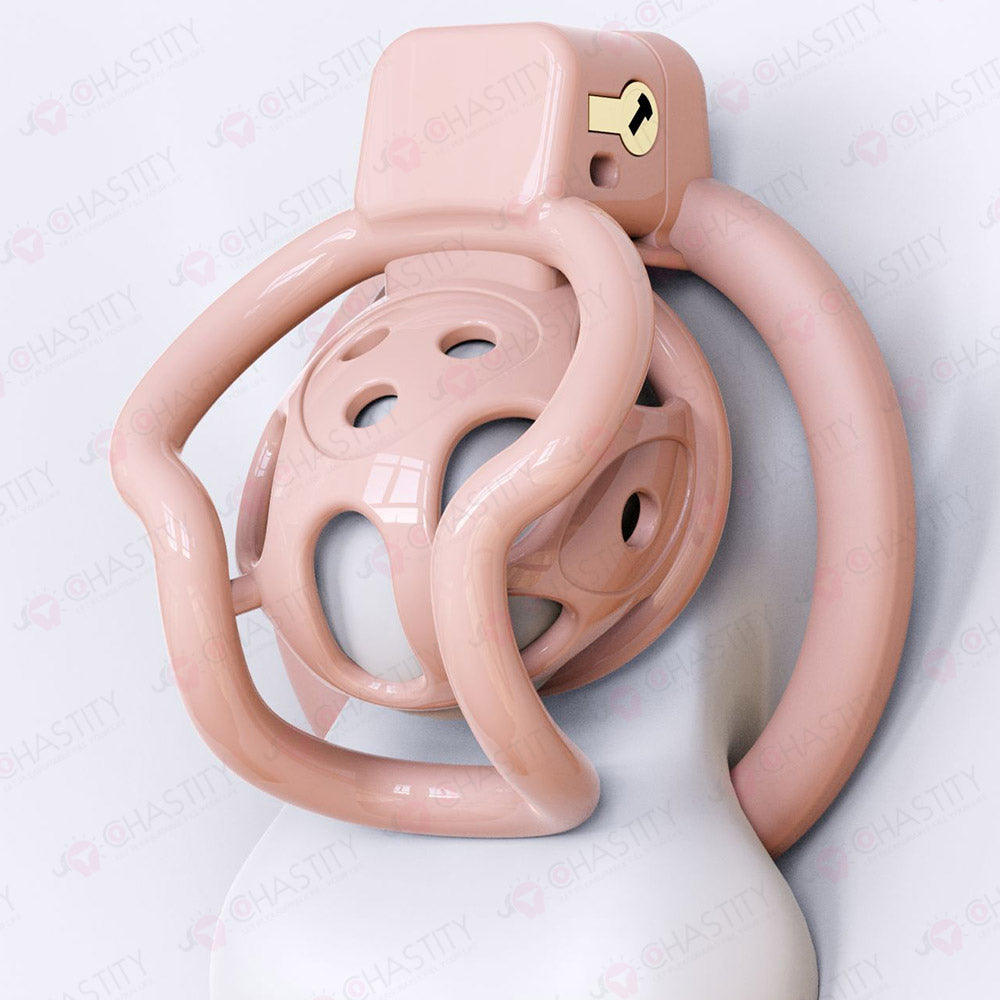 Double Bar Chastity Cage with Detachable Silicone Studs