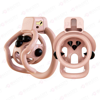 Double Bar Chastity Cage with Detachable Silicone Studs