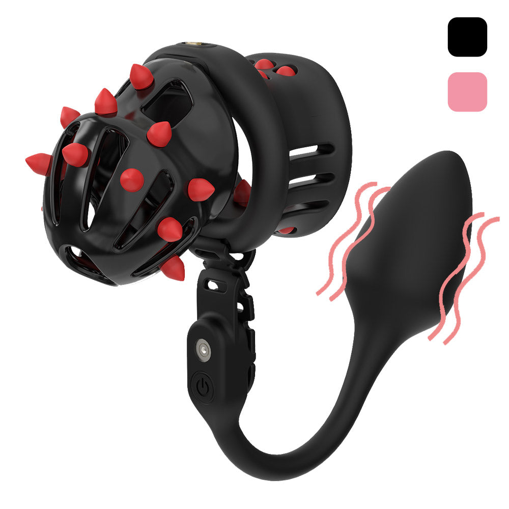 Extension Ring Soft Spikes Chastity Cage Double Pleasure