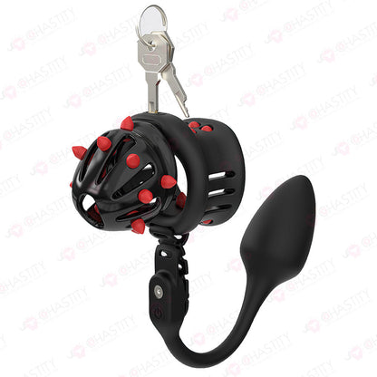 Extension Ring Soft Spikes Chastity Cage Double Pleasure