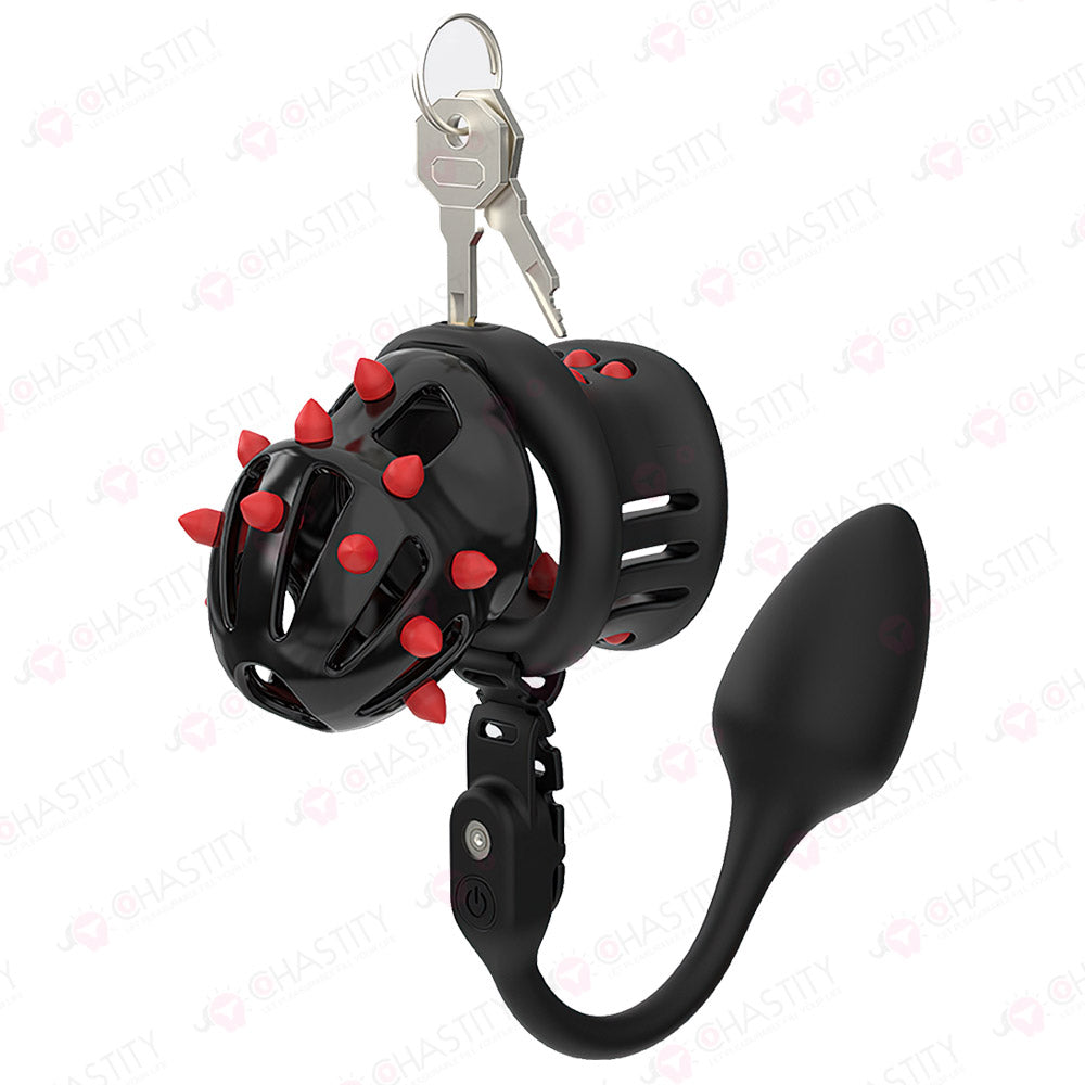 Extension Ring Soft Spikes Chastity Cage Double Pleasure
