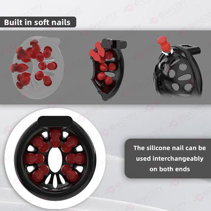 Extension Ring Soft Spikes Chastity Cage Double Pleasure