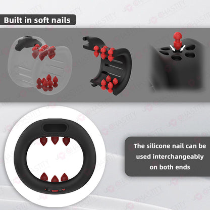 Extension Ring Soft Spikes Chastity Cage Double Pleasure