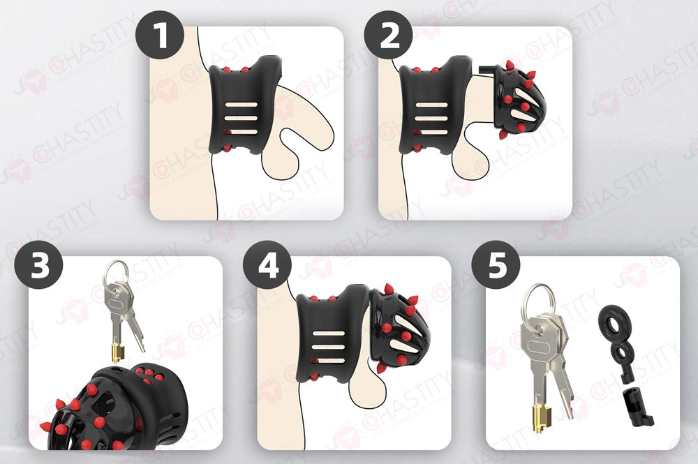 Extension Ring Soft Spikes Chastity Cage Double Pleasure