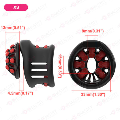 Extension Ring Soft Spikes Chastity Cage Double Pleasure