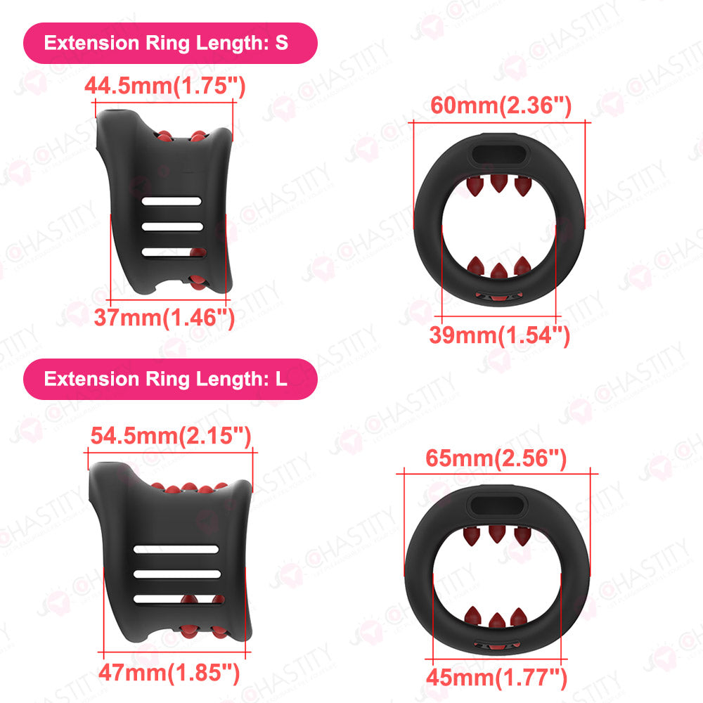 Extension Ring Soft Spikes Chastity Cage Double Pleasure