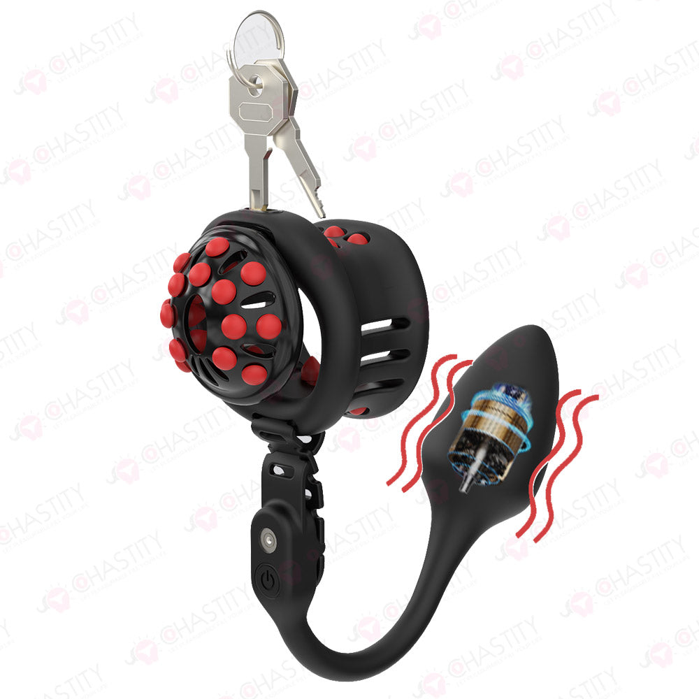Extension Ring Soft Spikes Chastity Cage Double Pleasure