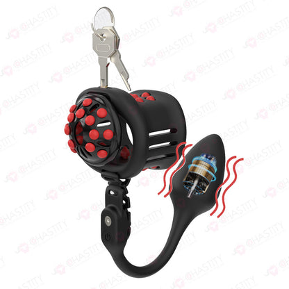Extension Ring Soft Spikes Chastity Cage Double Pleasure