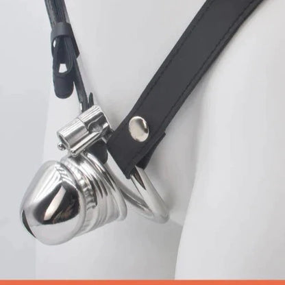 Super Small Metal Penis Chastity Cage with Adjustable PU Belt