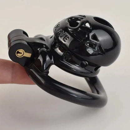 Tiny Plastic Chastity Cage with 4 Penis Rings - Short/Long Cage Sizes and MultiColors