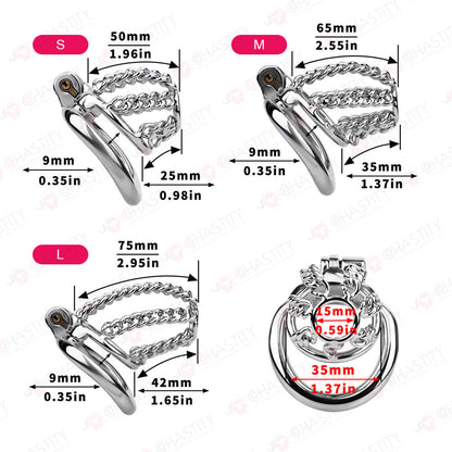 Fixed Steel Link Chastity Cage