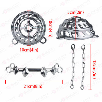 Flat Male Chastity Metal Chain Underwear