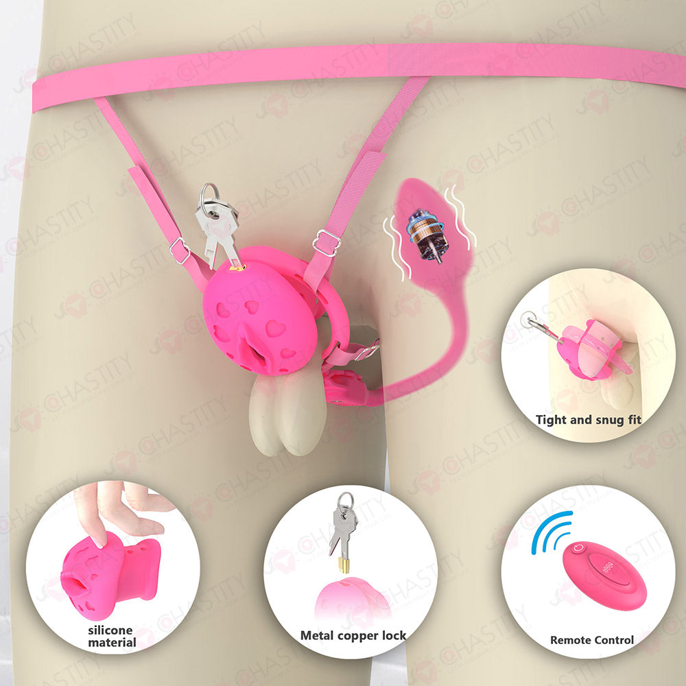 Flat Soft Silicone - Crossdresser In Chastity Cage