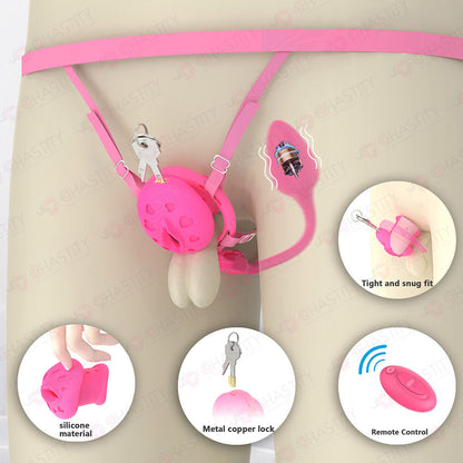 Flat Soft Silicone - Crossdresser In Chastity Cage
