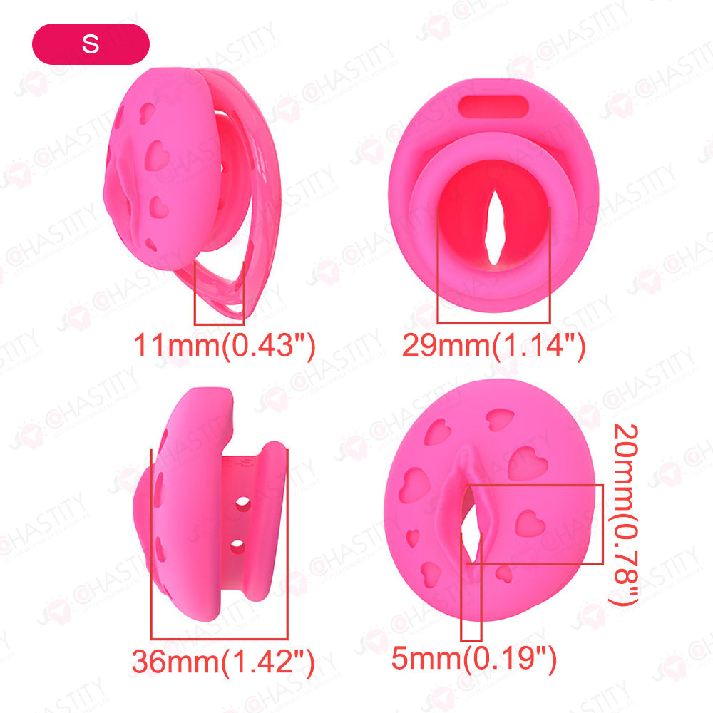 Flat Soft Silicone - Crossdresser In Chastity Cage
