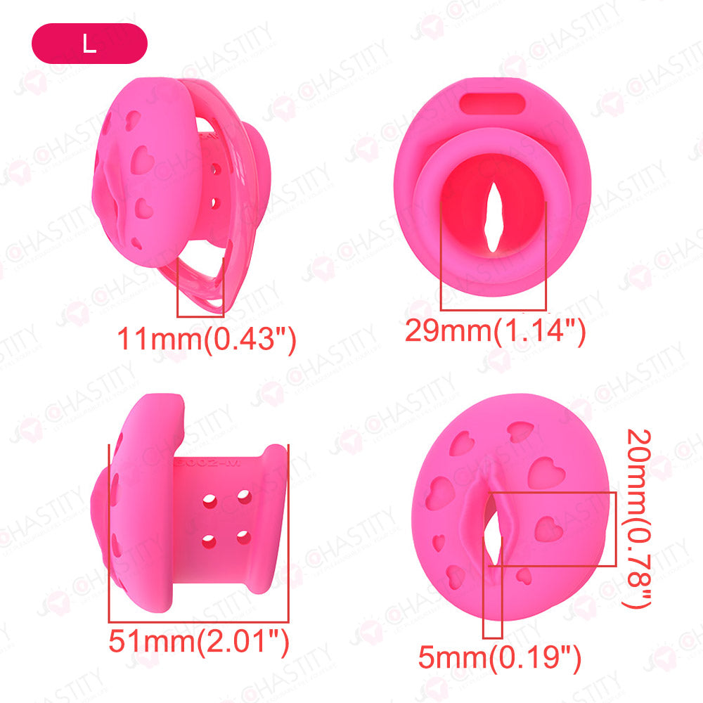 Flat Soft Silicone - Crossdresser In Chastity Cage