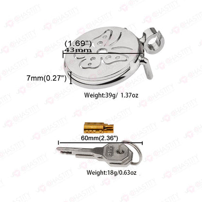 Flat Stainless Steel Chastity Lock (Hinge Ring)