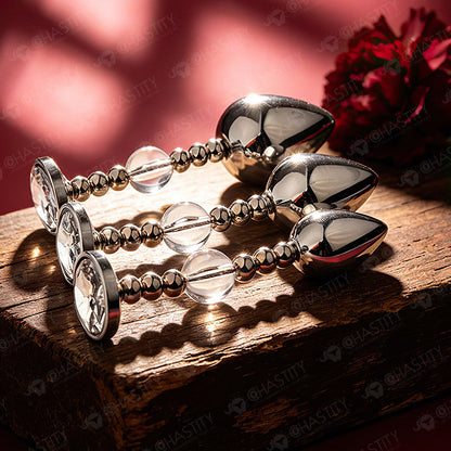 Flexible Beaded Metal Jewel Butt Plug