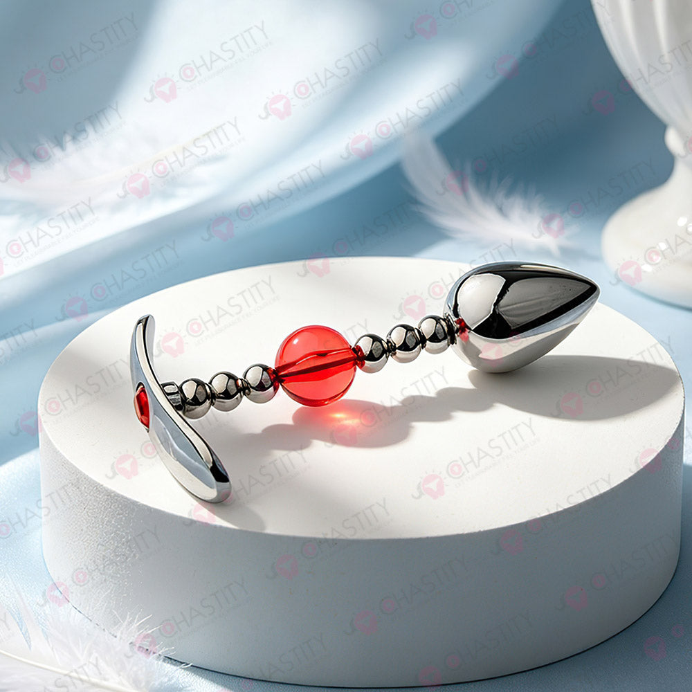 Flexible Beaded Metal Jewel Butt Plug