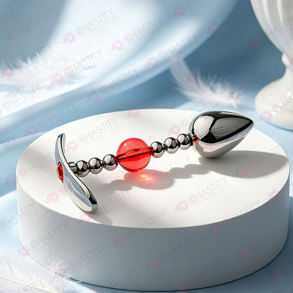 Flexible Beaded Metal Jewel Butt Plug