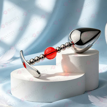 Flexible Beaded Metal Jewel Butt Plug