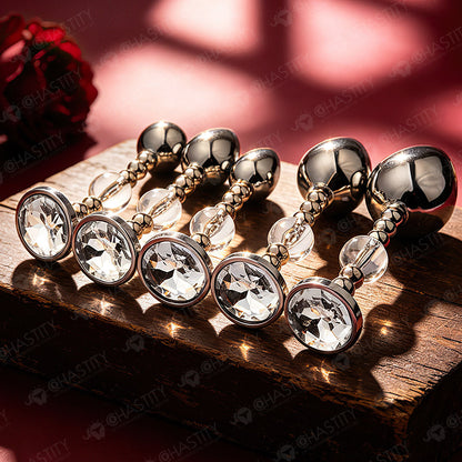 Flexible Beaded Metal Jewel Butt Plug