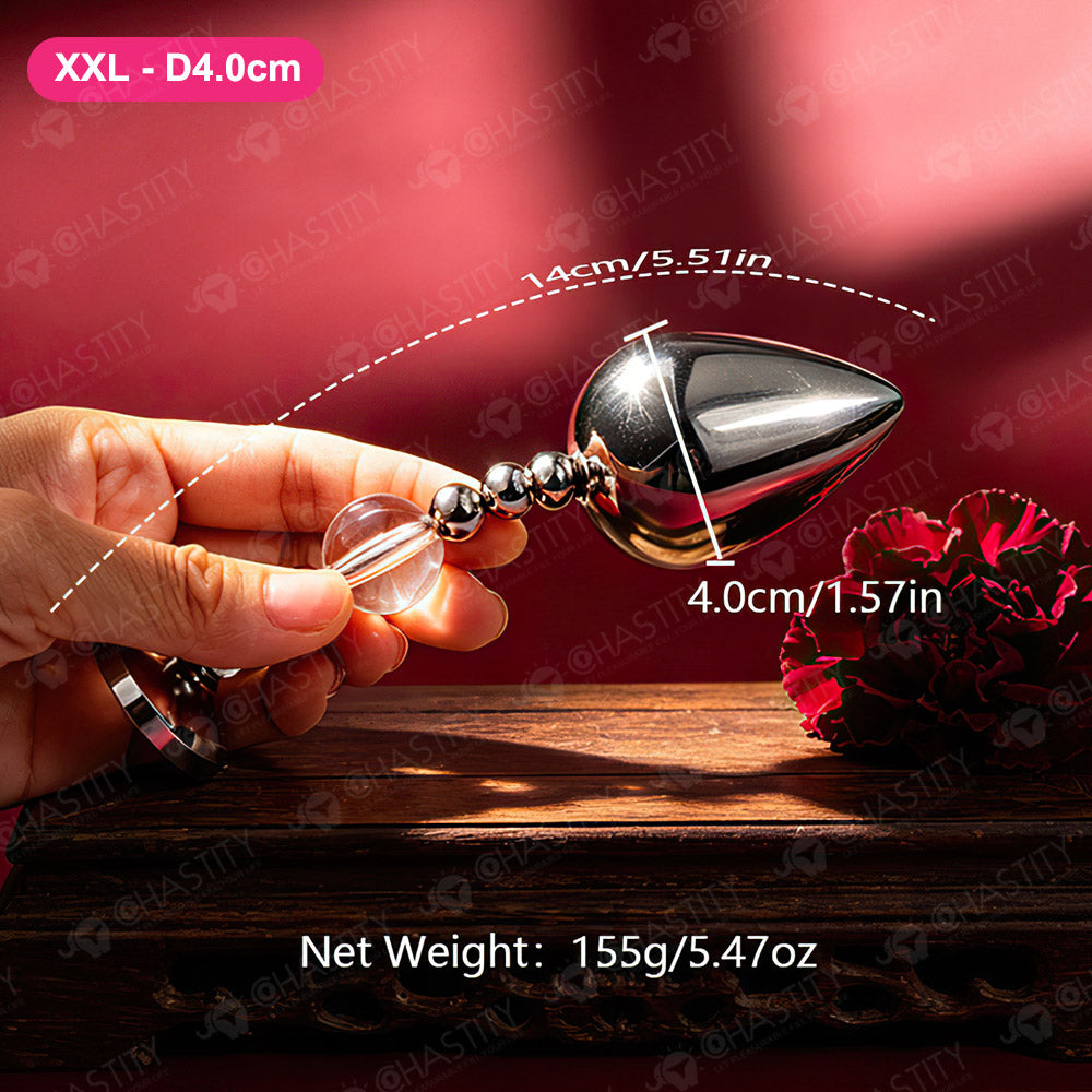 Flexible Beaded Metal Jewel Butt Plug