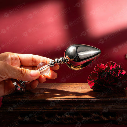Flexible Beaded Metal Jewel Butt Plug