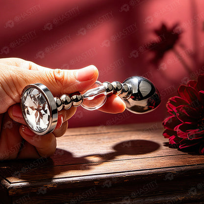 Flexible Beaded Metal Jewel Butt Plug
