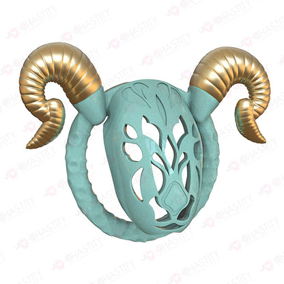 Goat Flat Chastity Penis Cover (Detachable Horns)