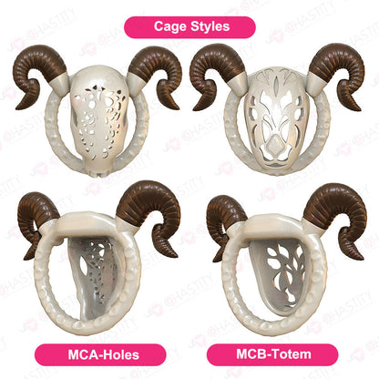 Goat Flat Chastity Penis Cover (Detachable Horns)