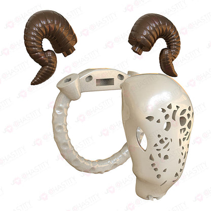 Goat Flat Chastity Penis Cover (Detachable Horns)
