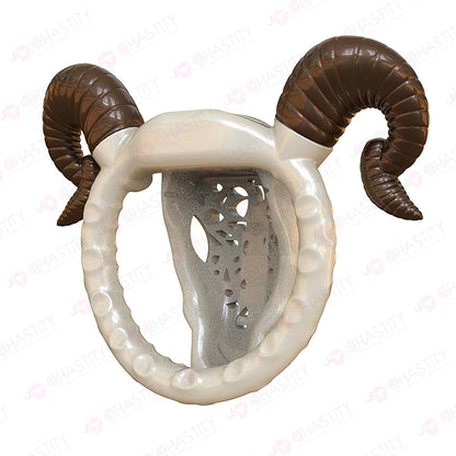 Goat Flat Chastity Penis Cover (Detachable Horns)