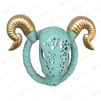 Goat Flat Chastity Penis Cover (Detachable Horns)