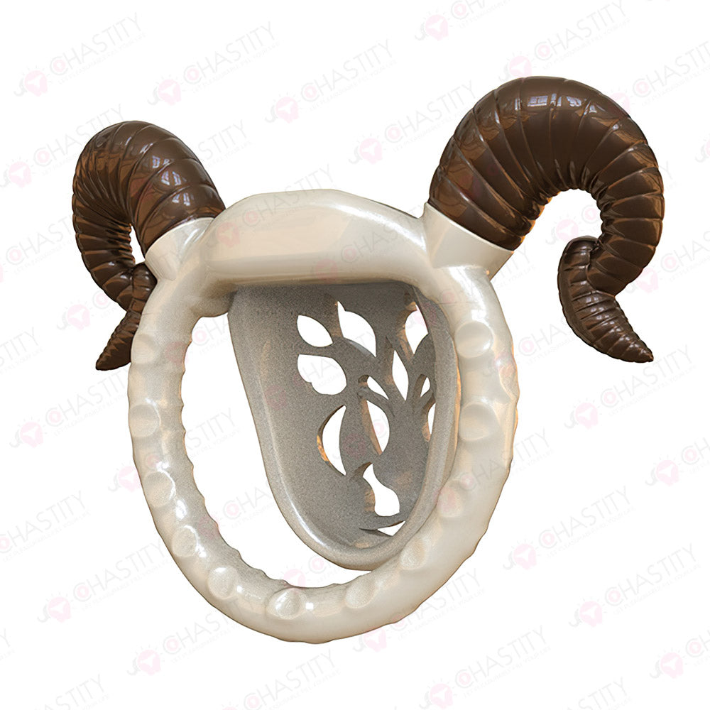 Goat Flat Chastity Penis Cover (Detachable Horns)