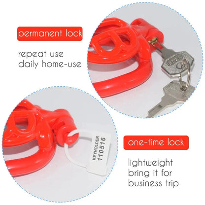 Super Tiny 3D Printed Chastity Cage with 4 Penis Rings - 5 Colors