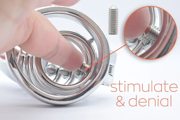 Spiked Chastity Cage For Men with Straps