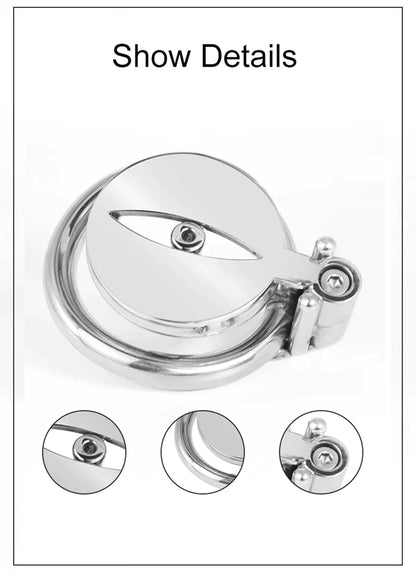 Flat Metal Chastity Cage With Urethral