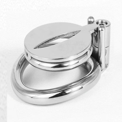 Flat Metal Chastity Cage With Urethral