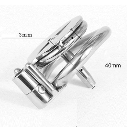 Flat Metal Chastity Cage With Urethral