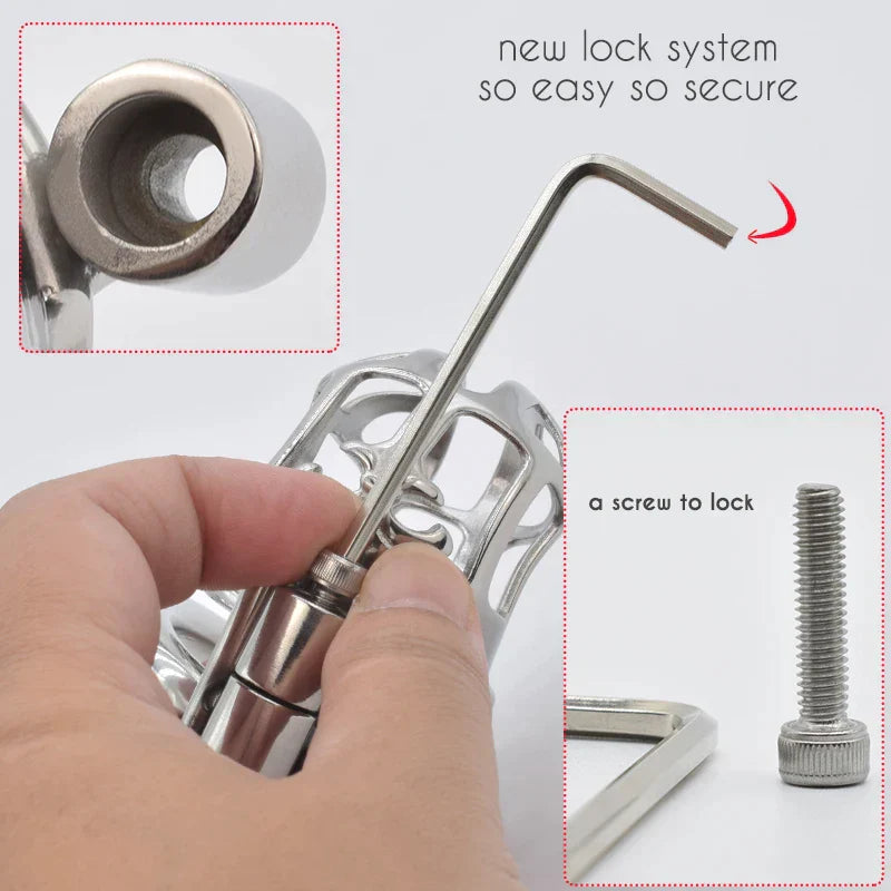 Super Small Metal Penis Chastity Cage with Adjustable PU Belt