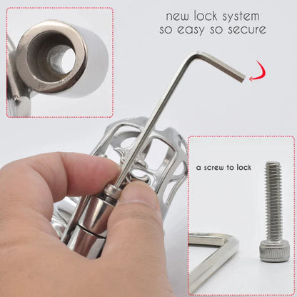 Super Small Metal Penis Chastity Cage with Adjustable PU Belt