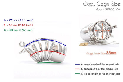 Spiked Chastity Cage For Men with Straps